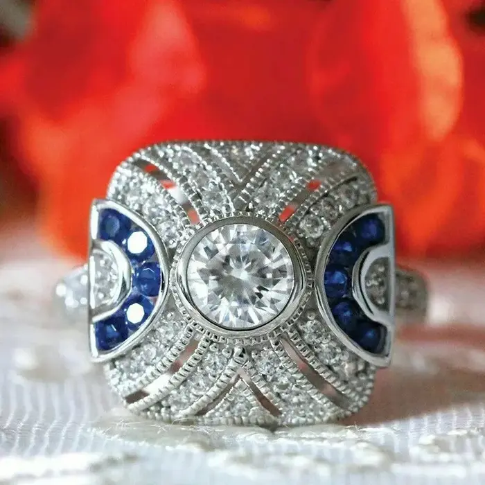 Bague creuse en argent sterling 925, bijou de mode exquis pour fiançailles, accessoires de mariage a