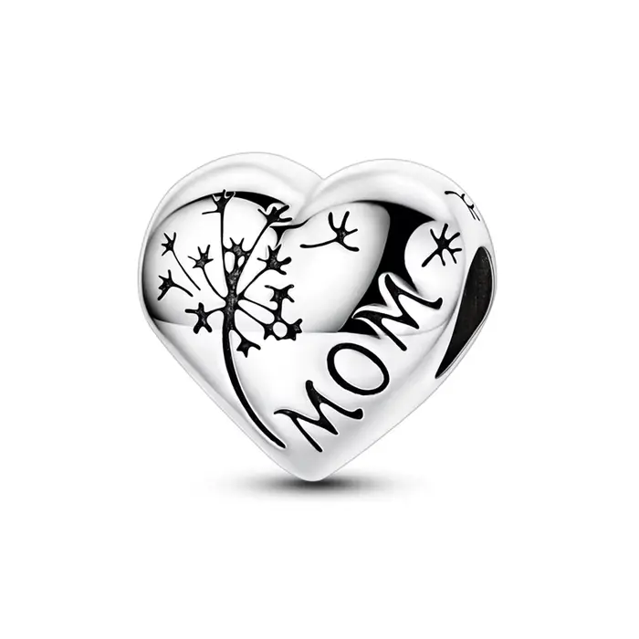 Breloques maman en argent Sterling 925, perle en Zircon CZ pissenlit mère et fille, adaptées au Brac