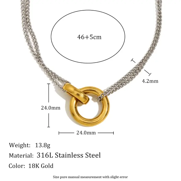 MamacitaSlay – bague minimaliste en acier inoxydable, collier Double couleur adapté au charme des fe