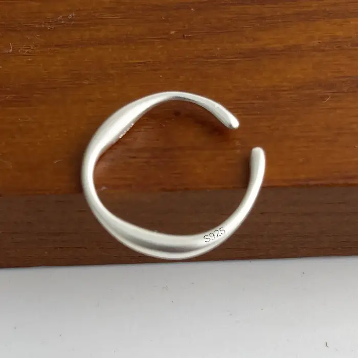 Bagues en argent Sterling 925 pour femmes, bijoux fins géométriques, large bague scintillante réglab