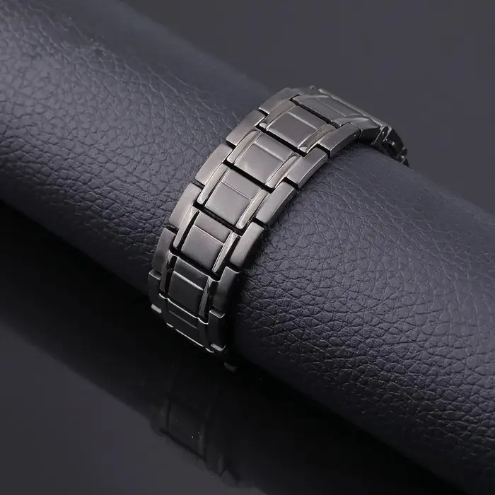 ARADOO 3500 Gauss néodyme magnétique titane acier Bracelet pour hommes avec fermoir déployant conception