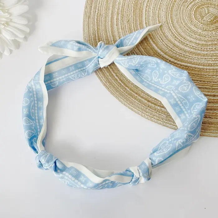 Collier à breloques écharpe-floral Beige et bleu avec perle blanche coeur croix Boho déclaration cad