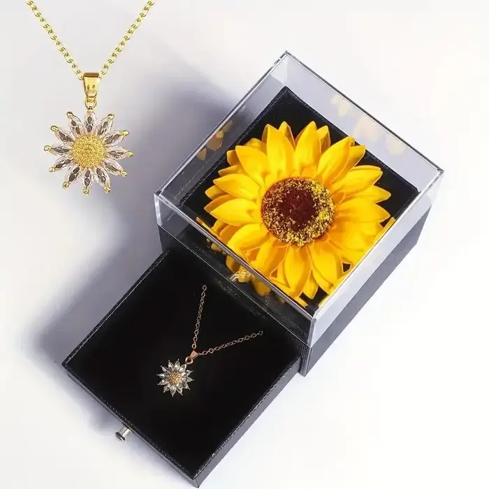 Coffret cadeau collier tournesol