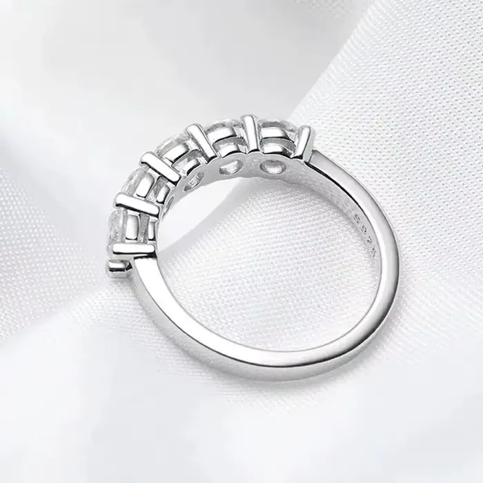 Bague en or blanc et argent regardé S925 pour femme, document D, 3mm, Moissanite, pierre 1,5 ct assortie, diamant, alliance, mariée, GRA