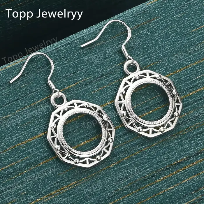 Boucles d'oreilles géométriques exquises en argent sterling 925, cadeau de fête pour femmes à la mod