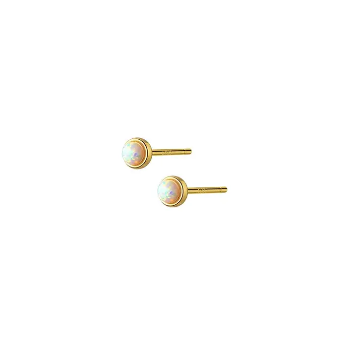 La Monada femmes boucles d'oreilles argent 925 rond opale oreille Piercing 925 argent boucles d'orei