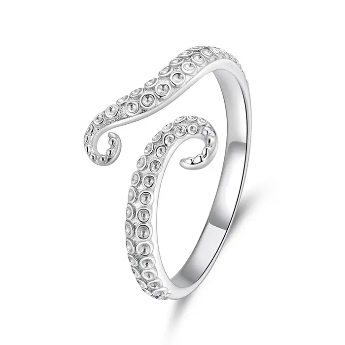 WOSTU Bague ouverte en forme de cheval de mer arc-en-ciel pour femme, hypoallergénique, plaquée or b