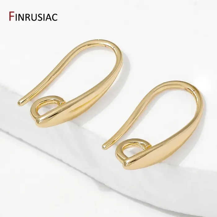 Crochet de boucle d'oreille lisse en laiton plaqué or 14K pour femmes, bijoux à bricoler soi-même, accessoires de fabrication de bijoux pour occasions spéciales