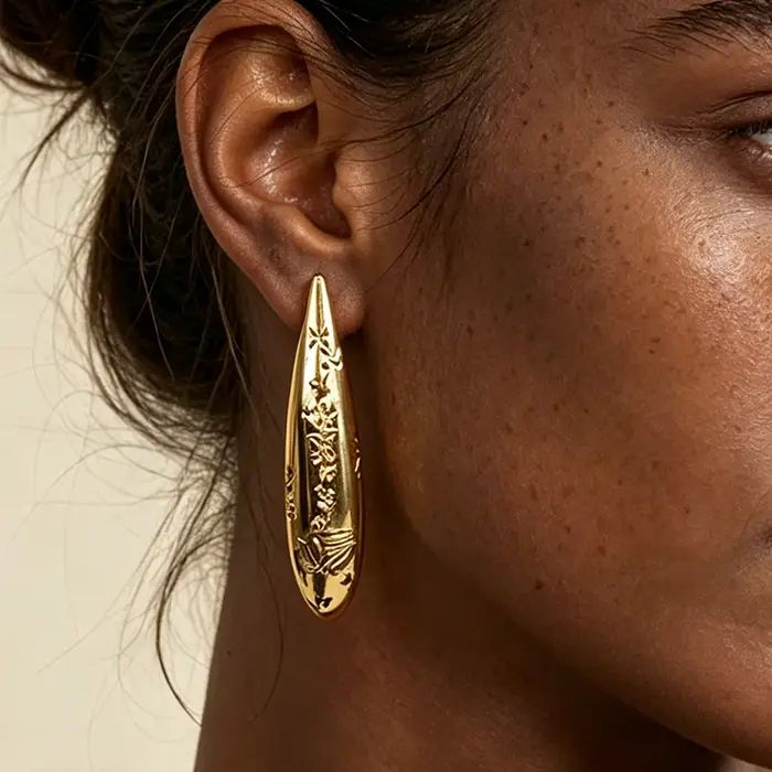 Boucles d'oreilles vintage en alliage de zinc forme goutte d'eau géométrique pour femmes occasions spéciales à offrir elegance glamour