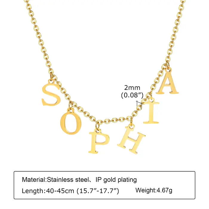 Collier initial personnalisé avec nom personnalisé