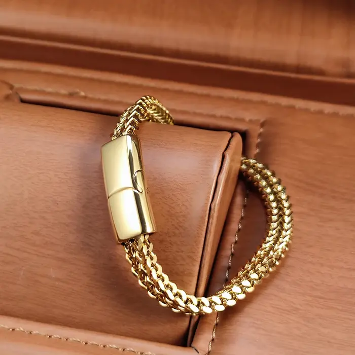 Bracelet chaîne dorée pour hommes et femmes