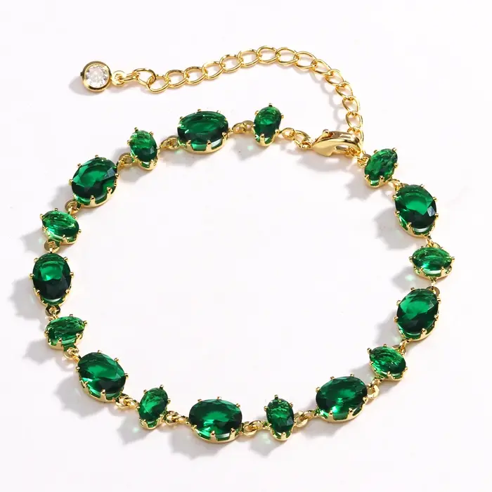 Bracelets de tennis en zircon vert cristal