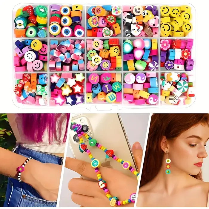 220 + pièces ensemble de bijoux en perles d'argile polymère une variété de jolis