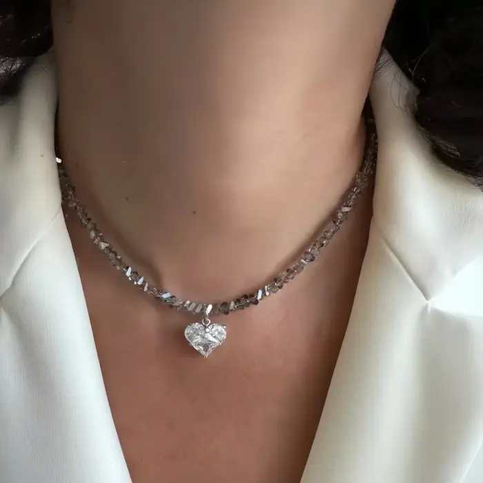 Chaîne en cristal Transparent Baroque exagérée, avec pendentif croix en Zircon Sexy, collier pour fe