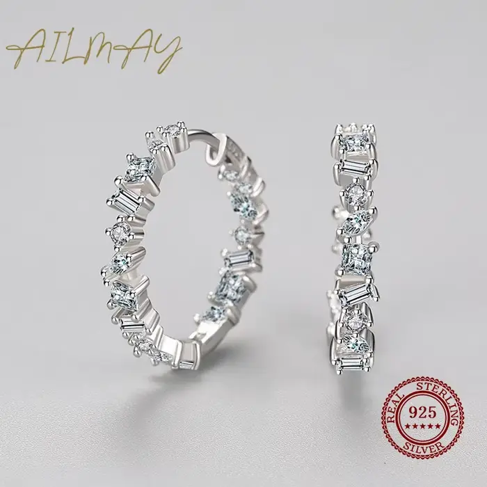 Ailmay – boucles d'oreilles en Zircon transparent pour femmes