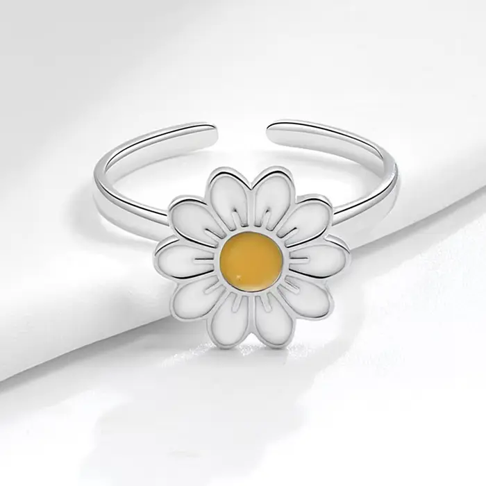 Bague ouverte en argent regardé 925 pour femme