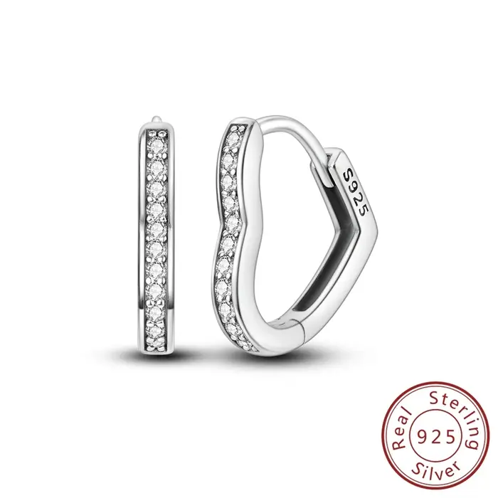 VAMO 925 boucles d'oreilles en argent Sterling bijoux cerceau trèfle clous d'oreille scintillant pav