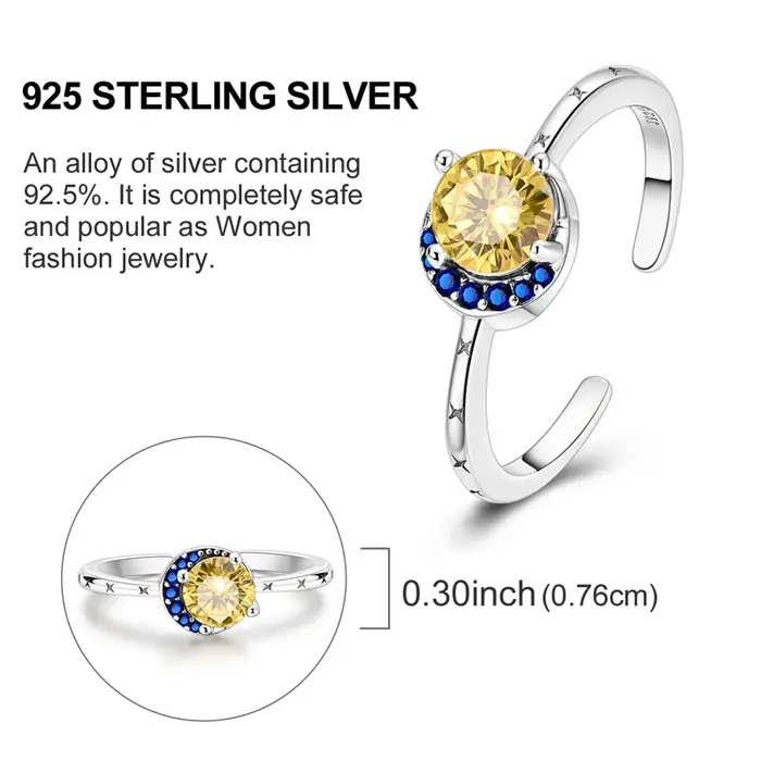 Bague ouverte en argent sterling 925