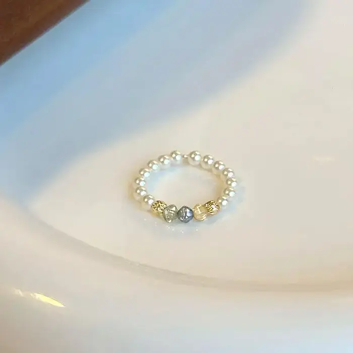 Bagues en perles de couleur de haute qualité pour femmes