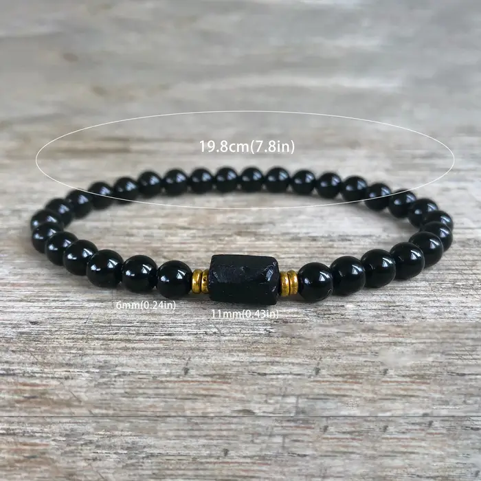 Bracelet tourmaline noire brute