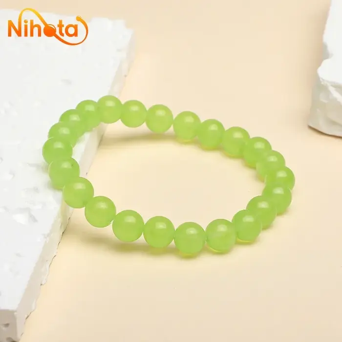Bracelets en quartzite vert raisin pour femmes