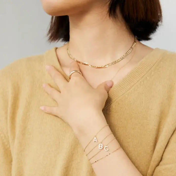 ROXI INS lettre Bracelet en cristal blanc pour femmes 925 en argent Sterling