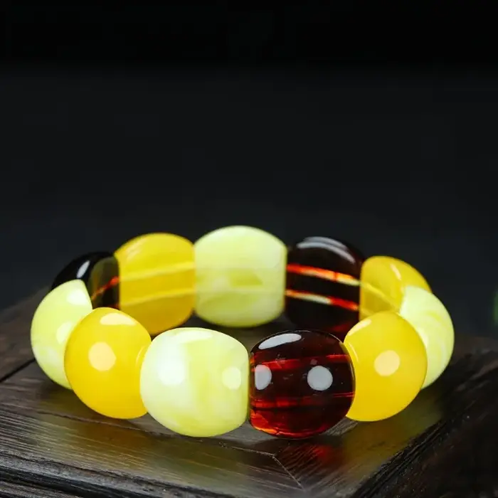 Bracelet de perles d'ambre pour hommes et femmes, accessoires de mode