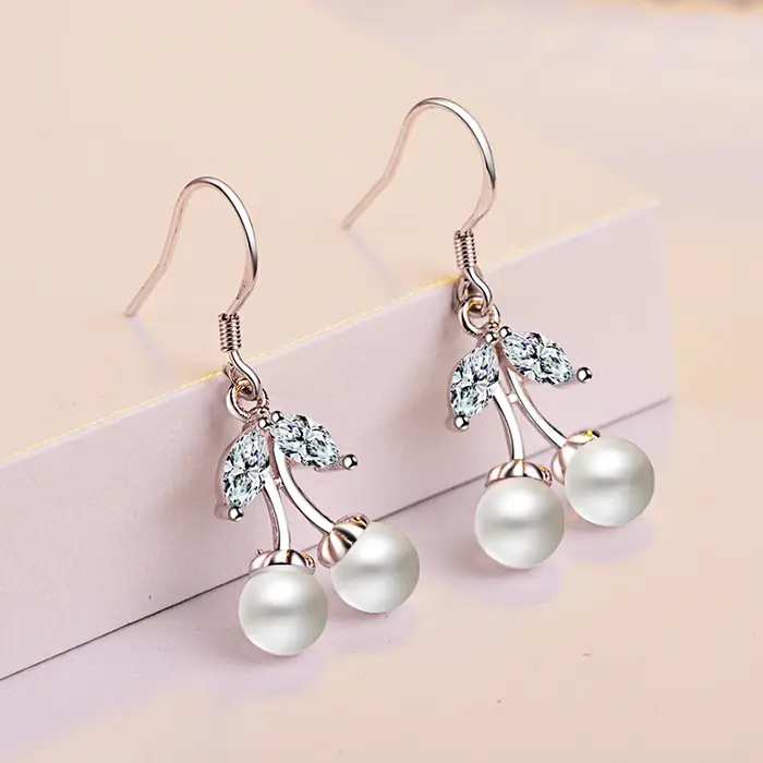 Boucles d'oreilles en argent regardé 925 pour adolescentes