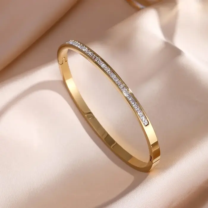 Ensemble de bracelets empilables en acier inoxydable pour femmes, incrustation de nacre blanche, zir