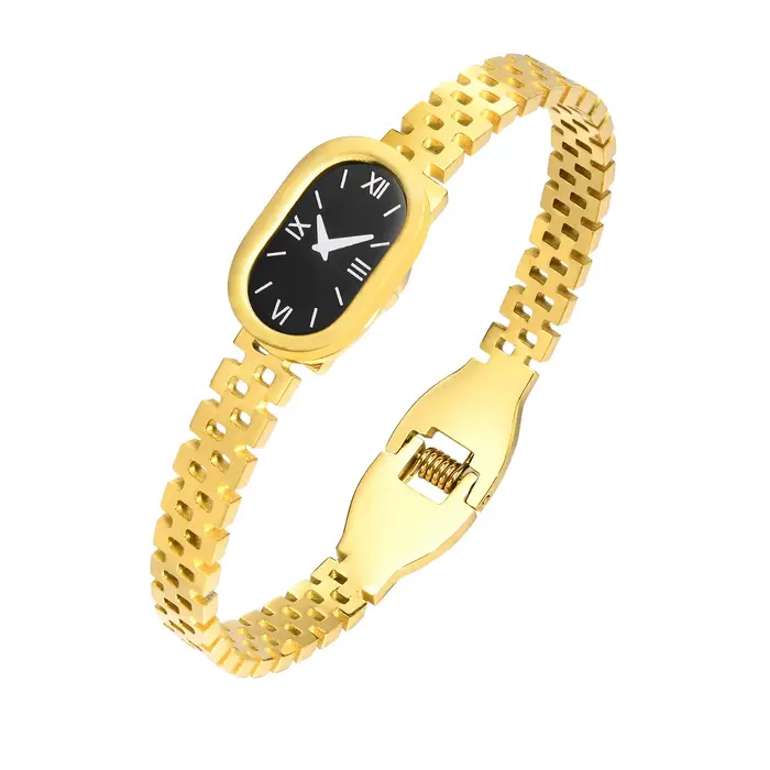 Bracelet de style montre pour femme, bracelet en acier inoxydable, bijoux à breloques