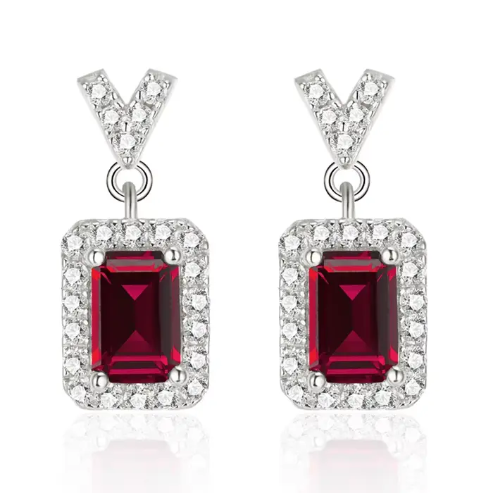 Bijoux PuBang, argent sterling 925 véritable, émeraude 4*6 mm, rubis, diamant à haute teneur en carb