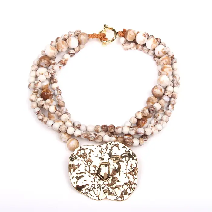 Collier de perles Vintage avec pendentif géométrique pour femmes et filles, bijoux tendance Vintage 