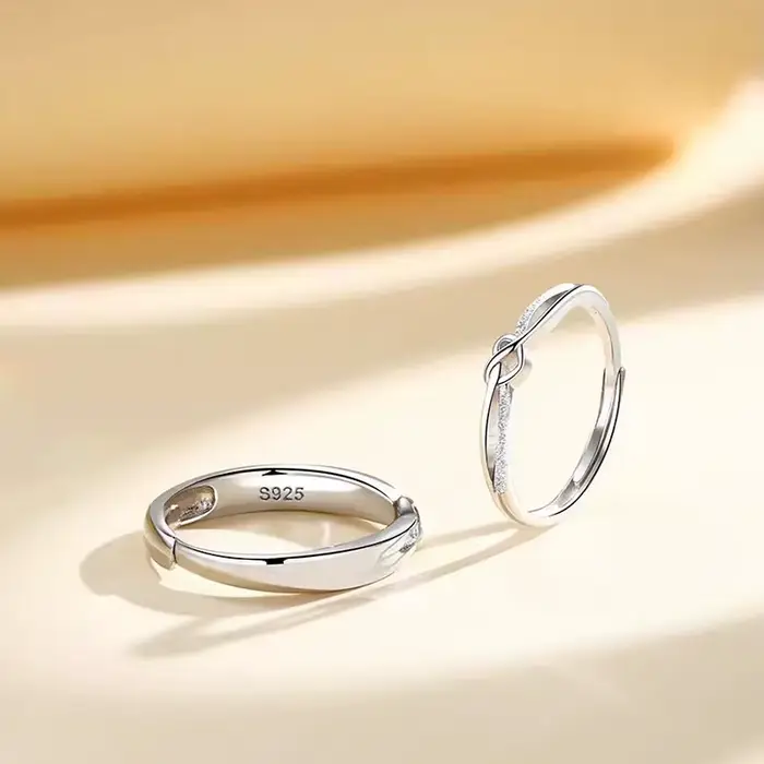 Bague de Couple en argent Sterling 925