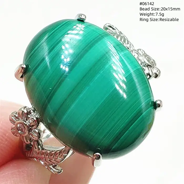 Bague en malachite verte naturelle réglable pour femmes et hommes, pierre de mode, alliance de mariage, bijou de qualité, pierre précieuse, certifiée CNNG, idéal pour les occasions spéciales