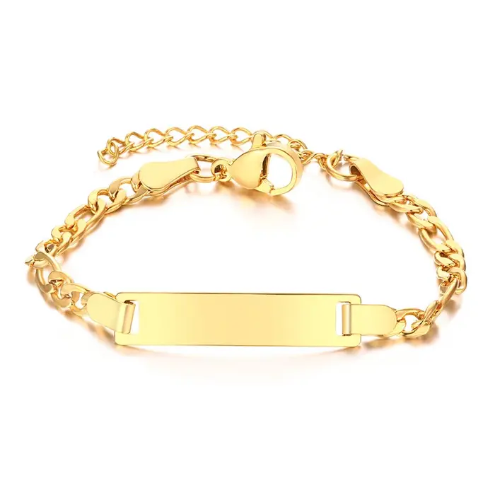 Bracelet avec nom personnalisé avec initiales pour garçon et fille, gravure gratuite, identification