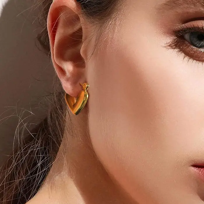 Boucles d'Oreilles Chic en Forme de Cœur