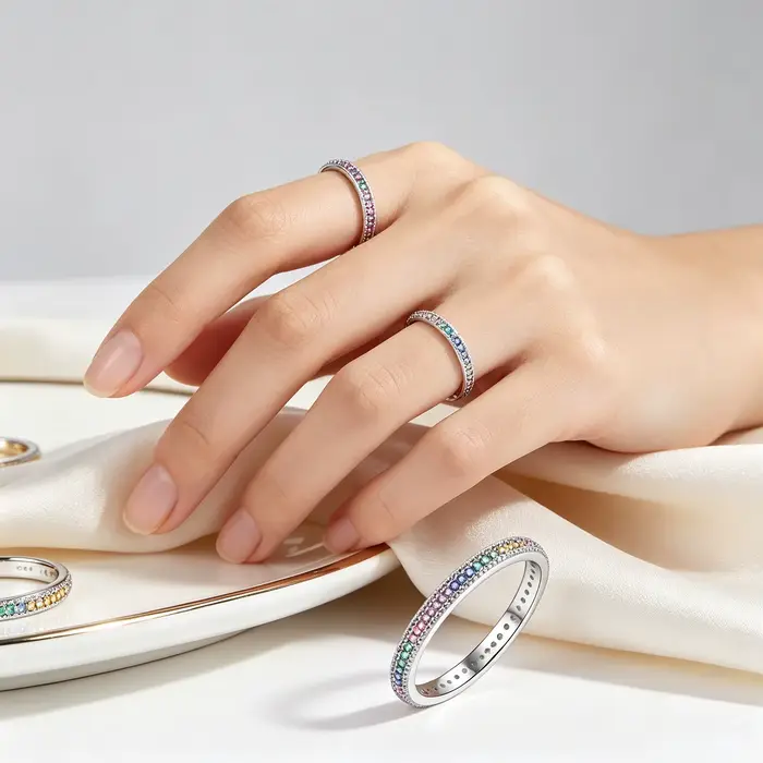 Orstarry – bague en argent Sterling S925, à la mode et polyvalente, en zirconium coloré, pour femmes, bijoux cadeau d'anniversaire