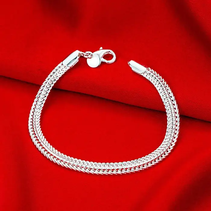 Bracelet en argent sterling 925, chaîne serpent exquise de 6 mm pour hommes et femmes, bijoux élégan