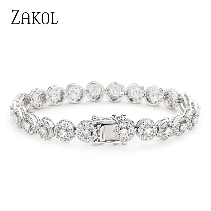 ZAKOL – Bracelet de Tennis en zircone cubique pour femmes