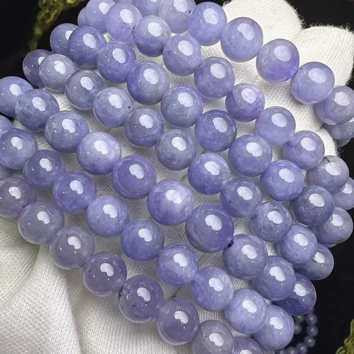 Prestyle Meihan – Bracelet et collier de perles rondes en Tanzanite naturelle AAA