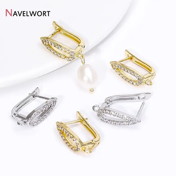Crochets de boucle d'oreille en laiton plaqué or 18 carats