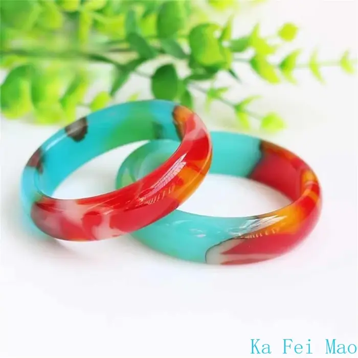 Bracelet à fleurs flottantes en Jade coloré Hetian naturel