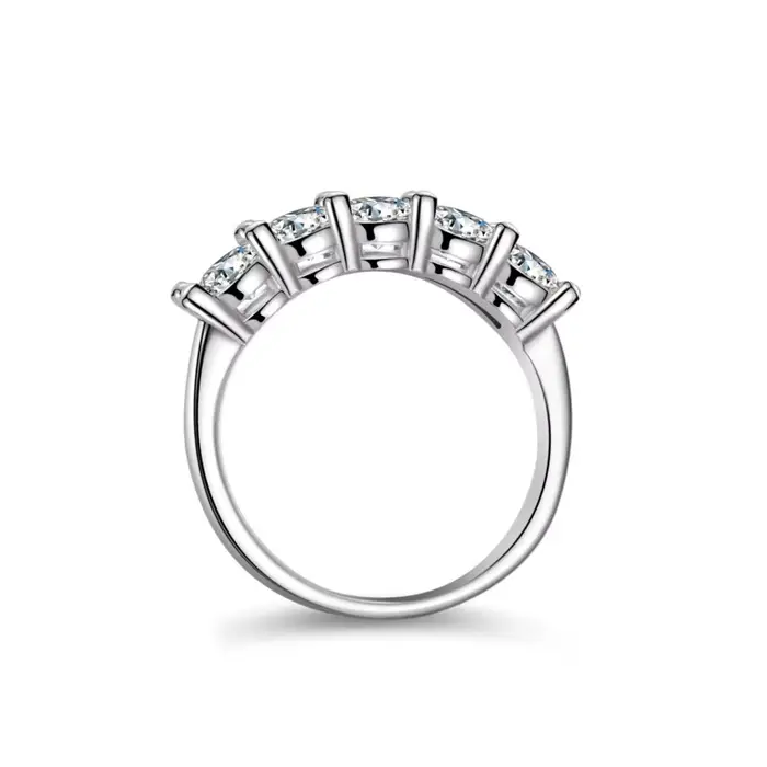 4mm D couleur VVS Moissanite bague pour femmes Total 1.5CT S925 bijoux en argent Sterling passer diamant testeur bandes
