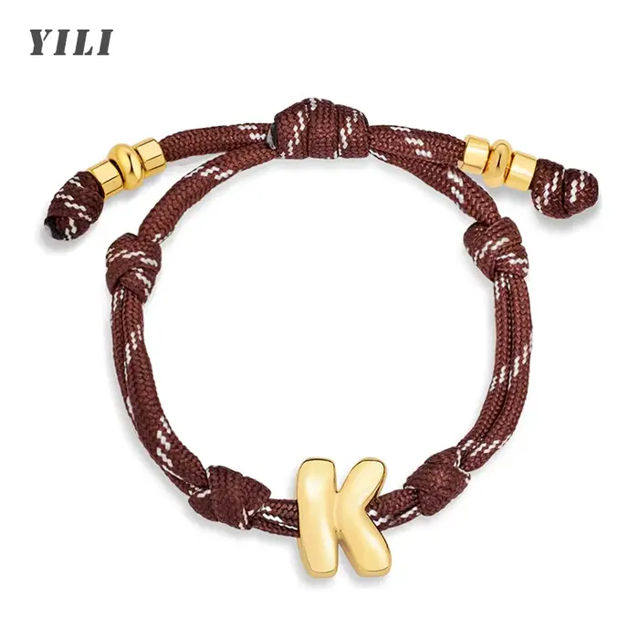 Bracelets à initiales en forme de bulle pour femmes, délicats, plaqués or 14 carats, bracelet à init