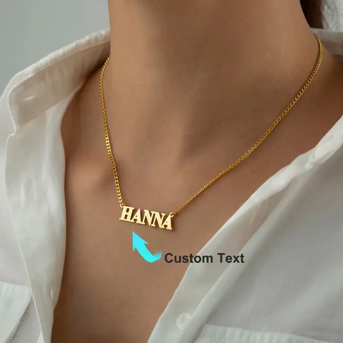 Collier personnalisé avec nom en or Collier avec nom personnalisé Collier avec nom délicat en acier 