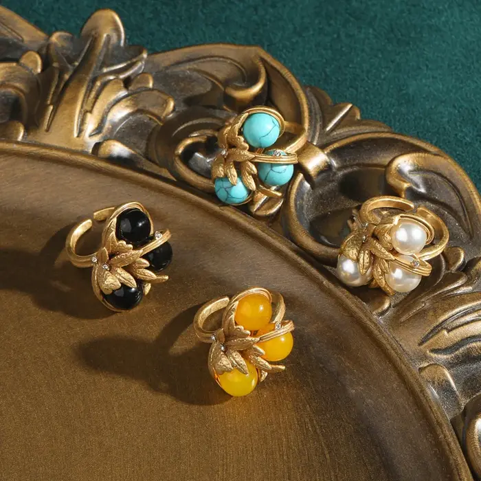 Bagues Vintage en Agate noire