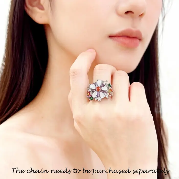 Bague à fleurs colorées