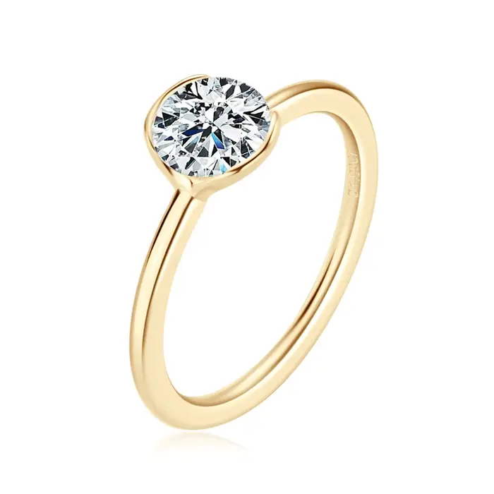 RAPRGOLD 1CT Moissanite classique Solitaire bague de mariage 925 en argent Sterling dames bagues de fiançailles pour les femmes bijoux fins cadeaux