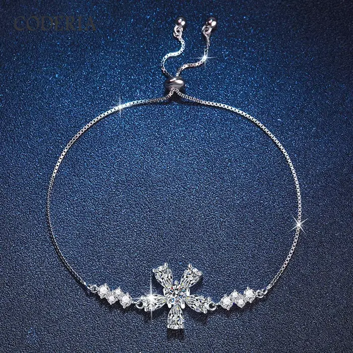 Bracelet en argent 925 plaqué or 18 carats avec moissonite VVS1 pour femmes occasions spéciales fiançailles mariage anniversaire cadeau de Noël