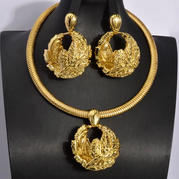 Diana Baby-Ensembles de bijoux de mariage plaqués or 18 carats pour femmes, collier, pendentif, bouc